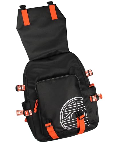 Dragon Ball Z Travel Backpack with Kanji Symbols - Padded Tech Pocket, Durable Polyester