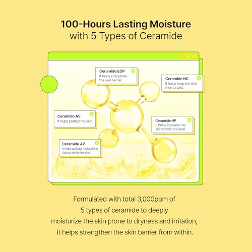 Moisturizing & Calming Ssuk Artemisia Ceramide Cream, Long-Lasting Hydration & Barrier Support Facial Cream for Sensitive Skin, Soothing & Relief, Korean Daily Skin Care 3.38 fl.oz (100ml)