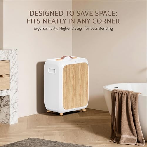 White Wooden Towel Warmer Bucket with Timer & Fragrance - Keeps 2 Towels Warm
