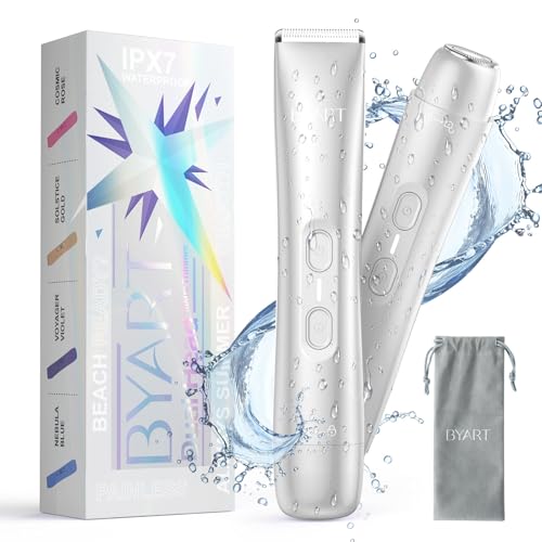 Dual Head Bikini Trimmer for Women - Electric Razor for Body & Facial Hair, IPX7 Waterproof, Painless Ceramic Blade, Rechargeable, Wet & Dry Use, Travel-Friendly, Gift for Her(White)
