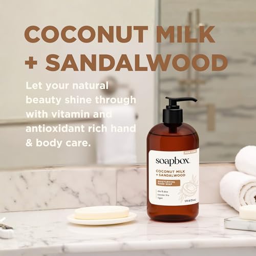 Soapbox Coconut Milk & Sandalwood Liquid Hand Soap - 3 Pack, Gentle & Vegan