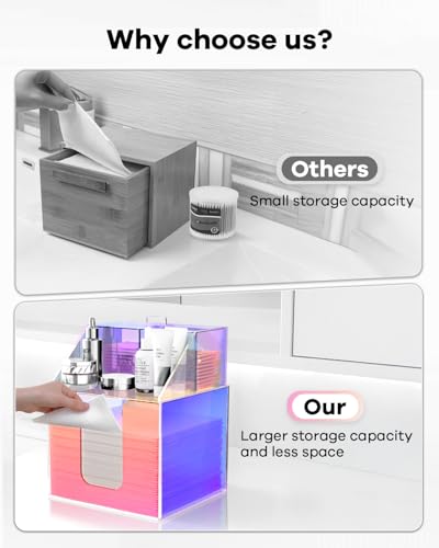 Rainbow Acrylic Face Towel Holder with Dual-Layer Design - Bathroom & Vanity Organizer