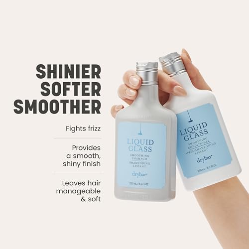 Liquid Glass Smoothing Shampoo with Vegan Keratin - 8.5 Fl Oz - All Hair Types, Frizz Control, Shine, Lightweight, Cruelty-Free