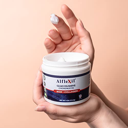 Alfa Vitamins Glucosamine Chondroitin Cream with MSM & Collagen 4oz - 2 Pack for Joint & Muscle Support