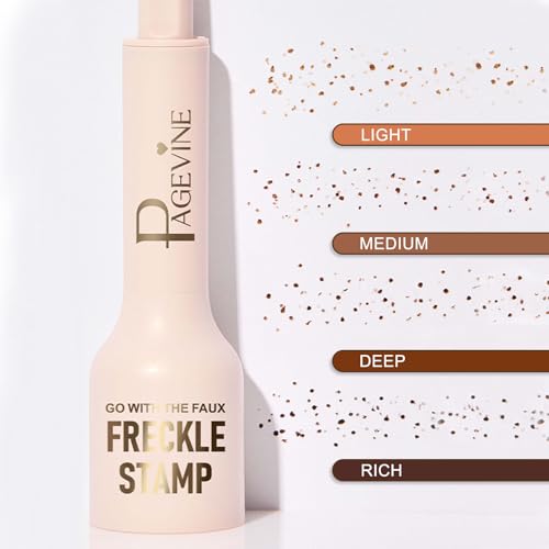 Freckle Stamp - Freckle Pen, Waterproof, Long-Lasting Fake Freckles Stain Marker Pencil Tool for Natural Lifelike Sunkissed Face Freckle Makeup, Quick Dry 5-Point Faux Freckle Stamp Cushion (Medium)