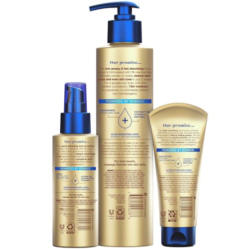 Vaseline Radiant X Skin Care Set with Body Lotion, Body Oil & Hand Butter