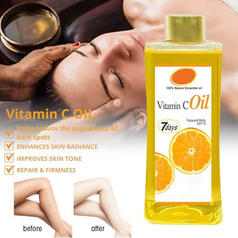 500ml Vitamin C Oil for Skin Brightening - Organic Vitamin C Oil for Face & Body - Soft 7 Body Oil, Moisturizing