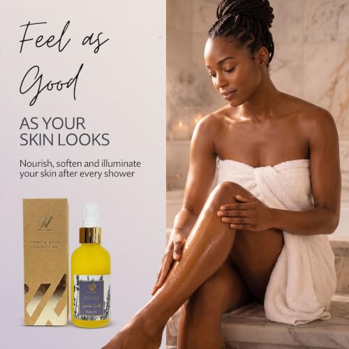 Lavender Vanilla Body & Massage Oil - Hydrating Natural Botanical Oil, 4oz - Nourishing Vegan Moisturizer