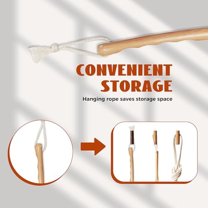 Bath Brush with Long Bamboo Handle, Soft Bristles (16.92 inch)