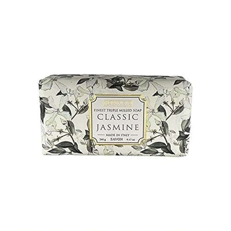 Classic Jasmine Finest Milled All-Natural Bar Soap, Moisturizing & Brightening. Suitable for Hand, Face & Body 9.17 Oz