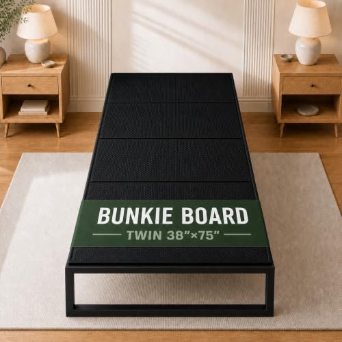 DFAN Black Twin Size Bunkie Board - Non-Slip Breathable Bed Support, 38x75"