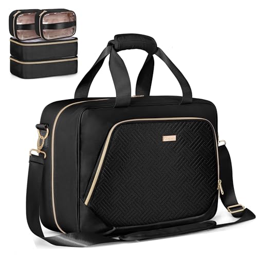 Extra Large Toiletry Bag for Women with 4 Individual Cases, Large Travel Makeup Organizer Bag with Hair Tool Pocket and Makeup Brushes Compartment