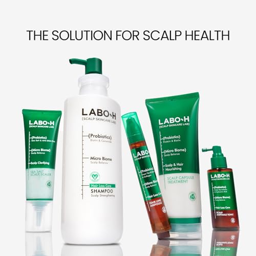 LABO.H Unscented Scalp Strengthening Shampoo for Hair Growth & Anti-Loss, Vegan Ceramide Formula, 13.5 Fl oz