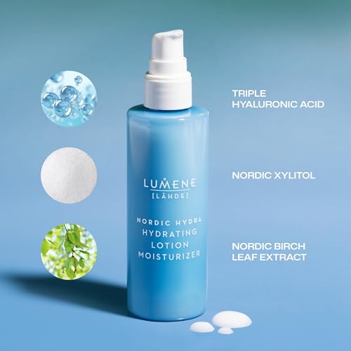 Lumene Nordic Hydrating Facial Moisturizer - Organic Birch Sap, Lightweight, Non-Greasy, All Skin Types, 3.4 Fl oz