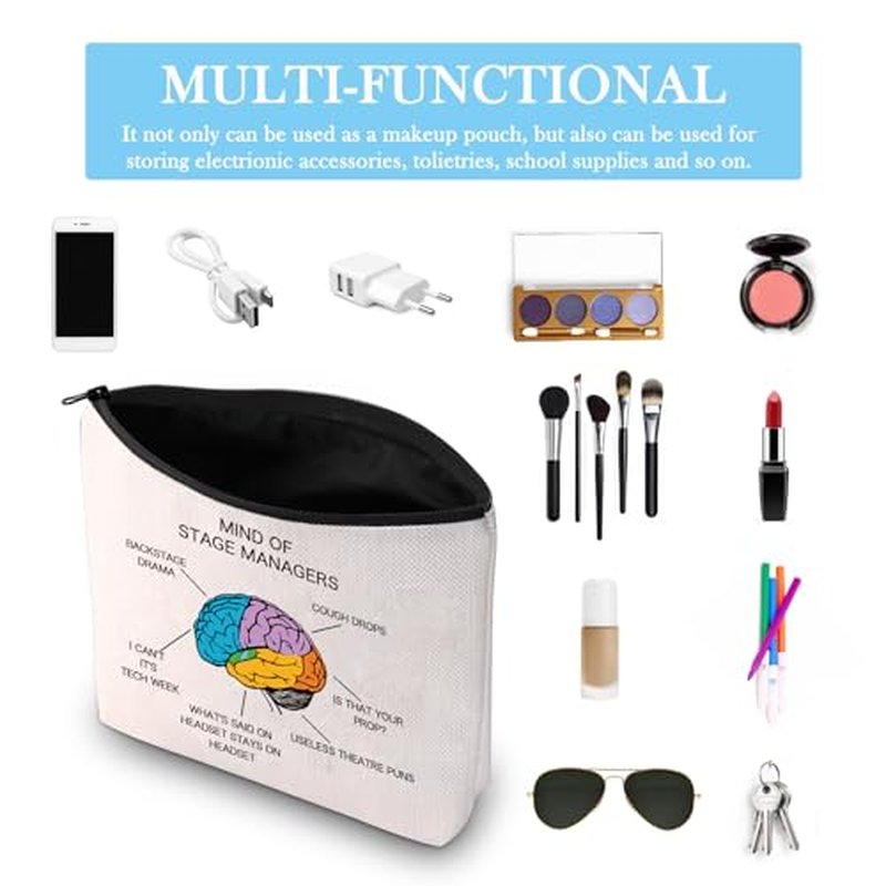 GJTIM Stage Manager Gift Musical Theater Backstage Gift Mind Of Stage Manager Makeup Bag (Stage Manager Bag)