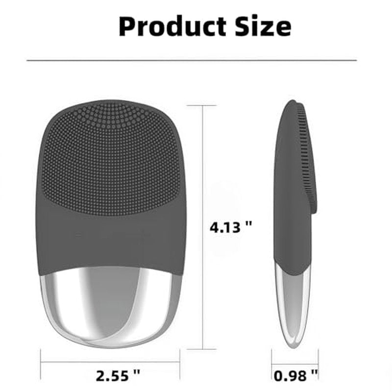 MEGAN Facial Cleansing Brush,USB Rechargeble Electric Silicone Face Scrubber,IPX7 Waterproof Sonic Facial Massager, 3 in 1 face Brush for Deep Cleanning, Blackhead Remover, Exfoliating.£¨Black£©