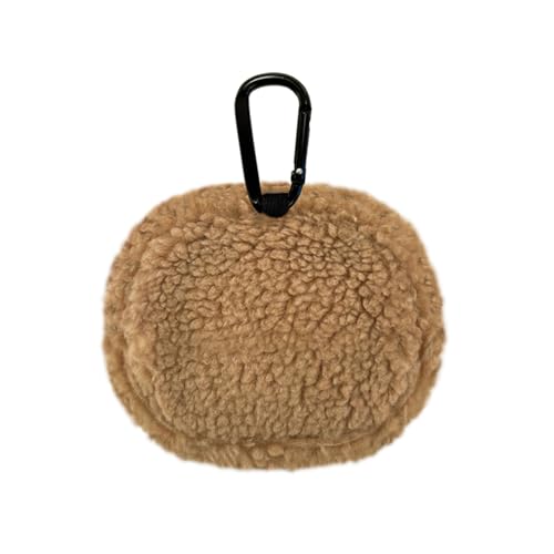 Cute Character Pouch with Carabiner - Mini Makeup & Accessory Organizer, Umahji Brown