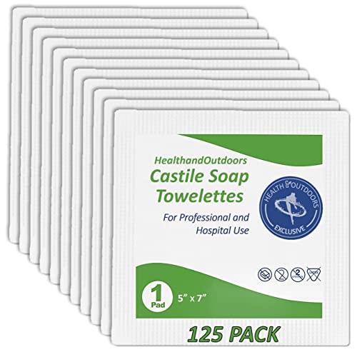 HAO Castile Soap Cleansing Wipes - 125 Count, Gentle, Individually Wrapped