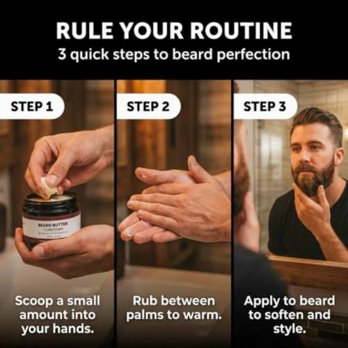 Detroit Grooming Co. Black Beard Butter 4oz - Premium Leave-In Conditioner & Softener for Men, Hydrating & Thickening