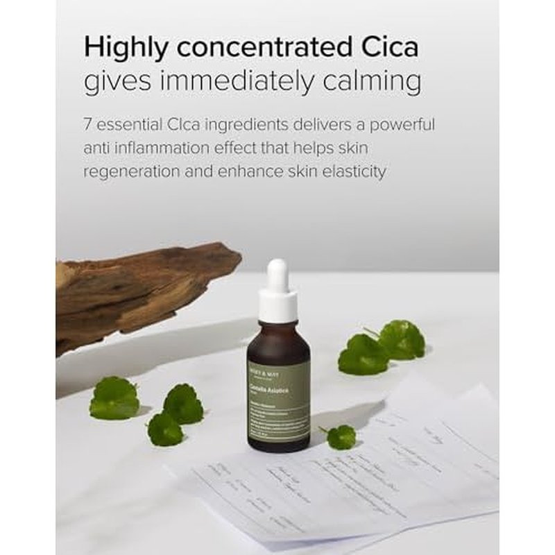 Mary&May Centella Asiatica Serum - 95% of Cica Extracxt for Instant Skin Soothing, Regeneration, and Elasticity Improvement - Korean Face Serum, Fragrance-Free, 1.01 fl.oz.