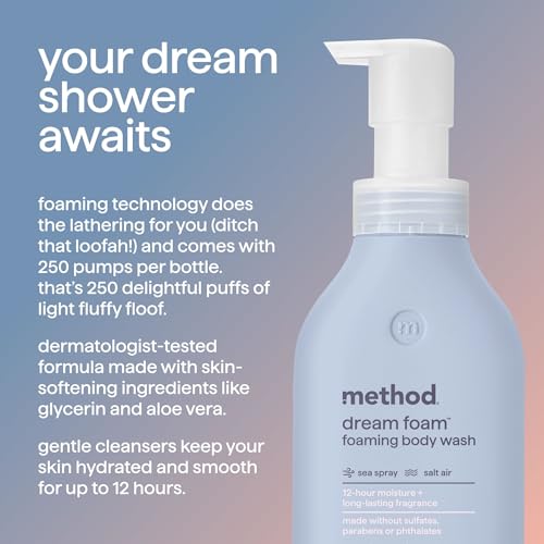 Method Dream Foam Foaming Body Wash Sea Spray + Salt Air 13.5oz Pack of 2