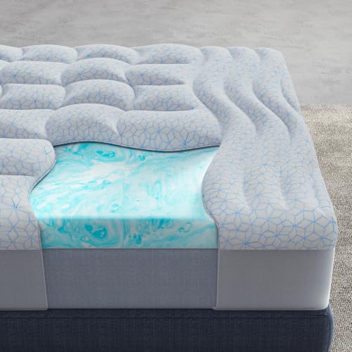 HOMRELEXA Twin XL Cooling Mattress Topper 4 Inch Gel Memory Foam & Ice Silk Cover