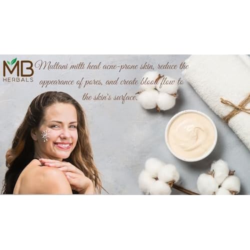 MB Herbals Fullers Earth Powder 8 oz | 227 Gram | Fuller's Earth | Multani Mitti | Bentonite Clay for Face Pack | No Fragrance | No Preservative