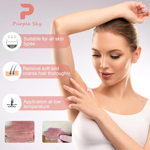 PURPLESKY 5lbs Hard Wax Beads Bulk for Coarse Hair, Rose 80 oz – Low Temp, Microwavable, Painless Brazilian Bikini & Body Wax at Home