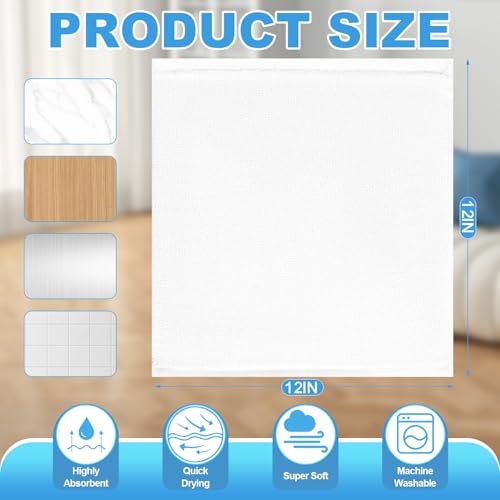 Cotton Washcloths Set - 36 Pack 12x12 Inch White Face & Body Cloths - Soft & Absorbent