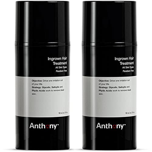 Anthony Ingrown Hair Treatment Gel for Men 3 Fl Oz Pack of 2 - Scar & Razor Burn Relief
