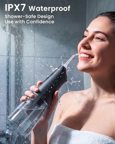 Onlyone Portable Water Flosser Black - 3 Settings, 5 Tips for Oral Care