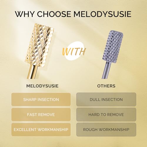 Gold Tungsten Carbide Nail Drill Bits Set - 7pcs for Manicure Pedicure