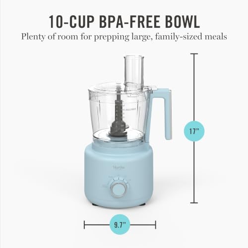 10 Cup Food Processor & Electric Chopper - Sky Blue - One Touch Pulse