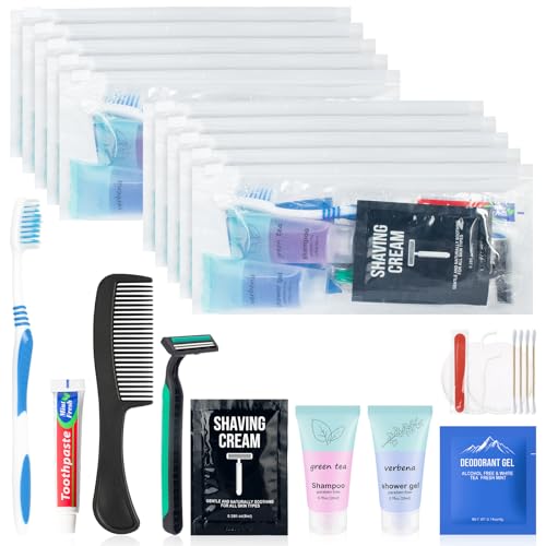 Skourvut 10 Pack Travel Toiletry Kits for Women - Basic Hygiene Sets