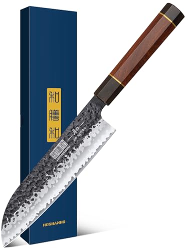 HOSHANHO 7-Inch Japanese Santoku Knife - High Carbon Steel Kitchen Chef Knife