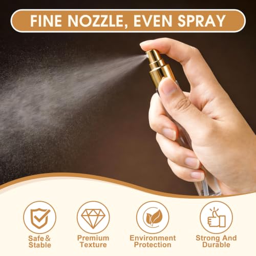Mini Glass Spray Bottle Set 50 Pcs 10ml Transparent with Golden Cap - Variation of Spray Bottle10ml-50P-Golden