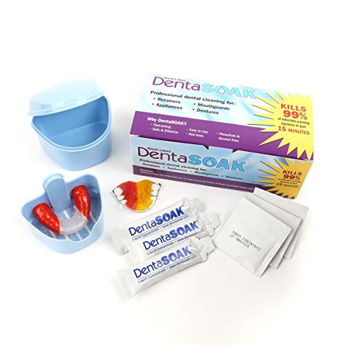 DentaSOAK Denture & Retainer Cleaning Kit - Safe, Non-Toxic, Mint Scented, 3-Month Supply
