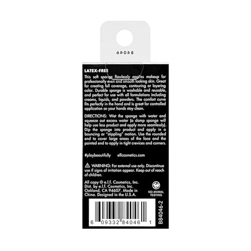 e.l.f. Blending Sponge, For Flawless Makeup Application, Creates A Full-Coverage Base, Great For Concealer, Foundation & more, Vegan & Cruelty-Free