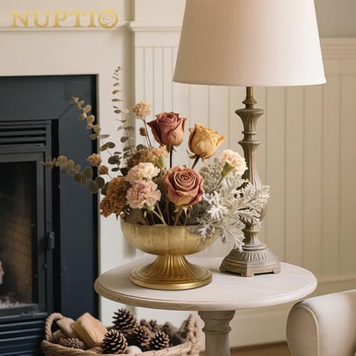 NUPTIO 5.4-inch Gold Compote Vase Set of 10 - Rustic Centerpieces for Weddings & Home Decor
