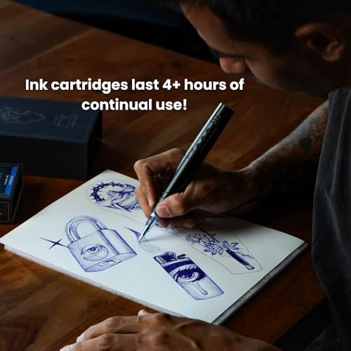 Inlumino Heart Ink Black Ink Cartridges for Tattoo Practice - 6 Pack