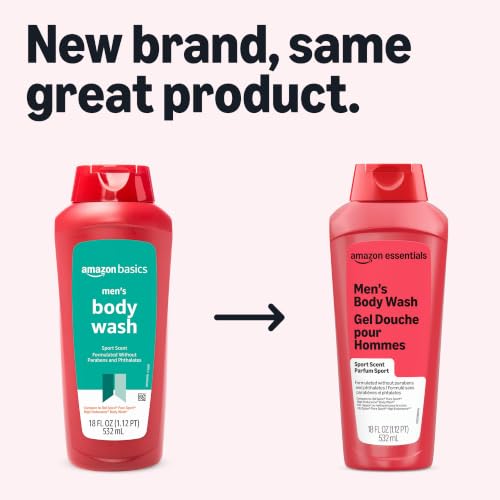 Men's Body Wash Sport Scent 18 Fl Oz Pack of 6 - Refreshing & Gentle Cleanser
