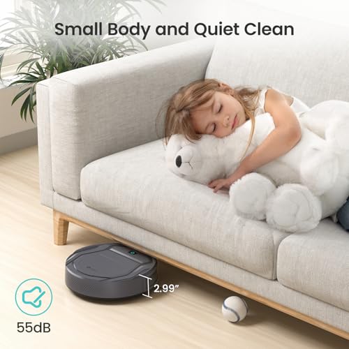 Lefant M210P Robot Vacuum Cleaner Gray - 4000Pa Suction, App & Voice Control, Pet-Friendly, Ultra-Slim & Quiet
