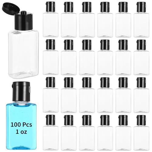 Black 1 oz Travel Bottle Set - Refillable Hand Sanitizer & Lotion Containers