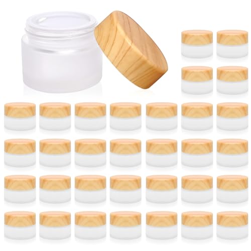 Olutacot 32 Pcs 5g Glass Cosmetic Jars with Leakproof Lids - Travel Makeup Containers