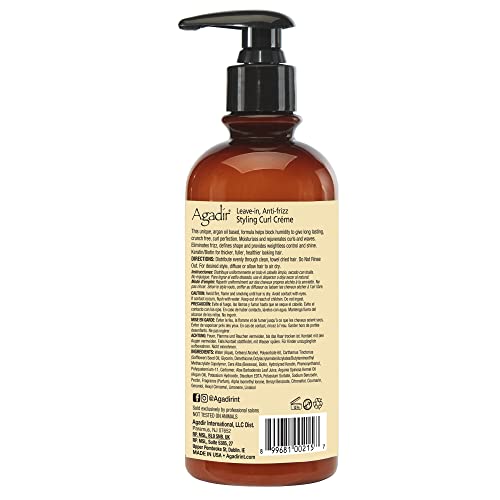 AGADIR Curl Styling Cream - Hydrating Leave-In Hair Product for Curly Hair