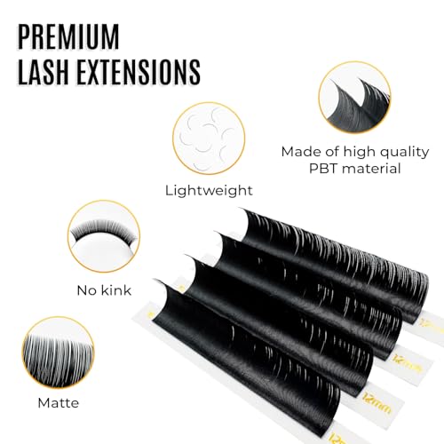 Easy Fan Lash Extensions by STACY LASH | DD Curl Eye Lashes | Easy Fanning Lashes 3D 4D 5D 6D 7D 10D | Volume Set | 16-Rows Lash Tray | Eyelash Extension Supplies for Lash Tech |DD-0.03-MIX 10-13