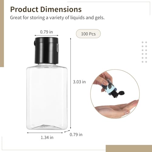 Black 1 oz Travel Bottle Set - Refillable Hand Sanitizer & Lotion Containers