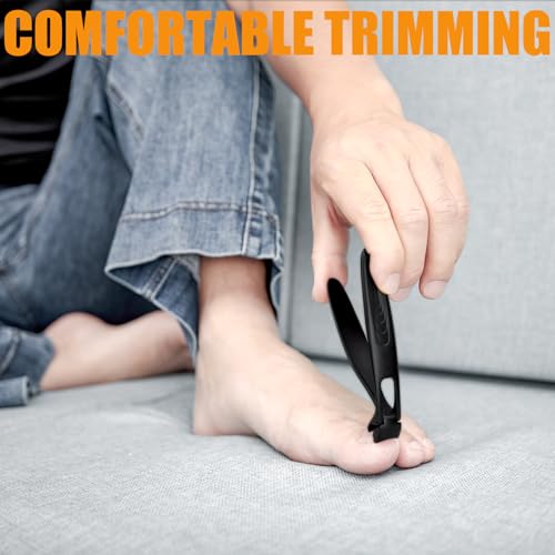 Precision Stainless Steel Heavy Duty Angled Head,Wide Jaw Clippers for Seniors and Man,Ingrown Toenail,Thick Nail.Extra-Long Handle, Extra-Large Slanted Nail Cutter. Men,Women,Elderly.7Pcs