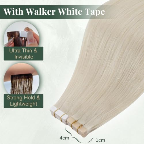 Ugeat Blonde Tape-In Hair Extensions 12 Inch Human Hair - Variation 60A - 20PCS, 30G