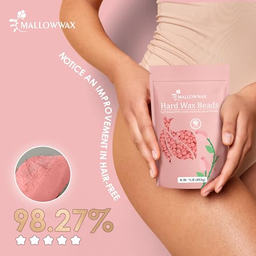 Hard Wax Beads 2-Pack, 1lb lavender wax beads + 1lb Rose pink wax for hair removal